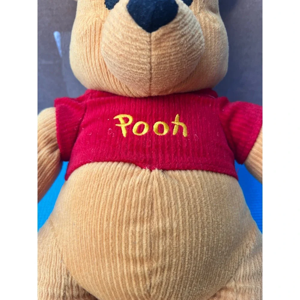Disney Store Authentic Exclusive Corduroy Winnie The Pooh Bear Plush Yellow Red